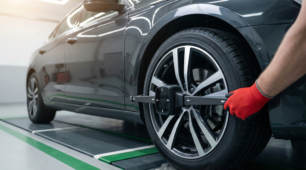 Run flat до 19'' + проверка углов установки колес (диагностика сход-развала) — фото